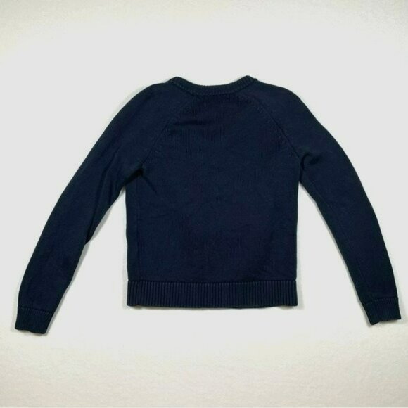 Land's End Girls Cotton Modal Zip Front Cardigan Sweater Size 7-8 Thick Warm - Picture 2 of 6